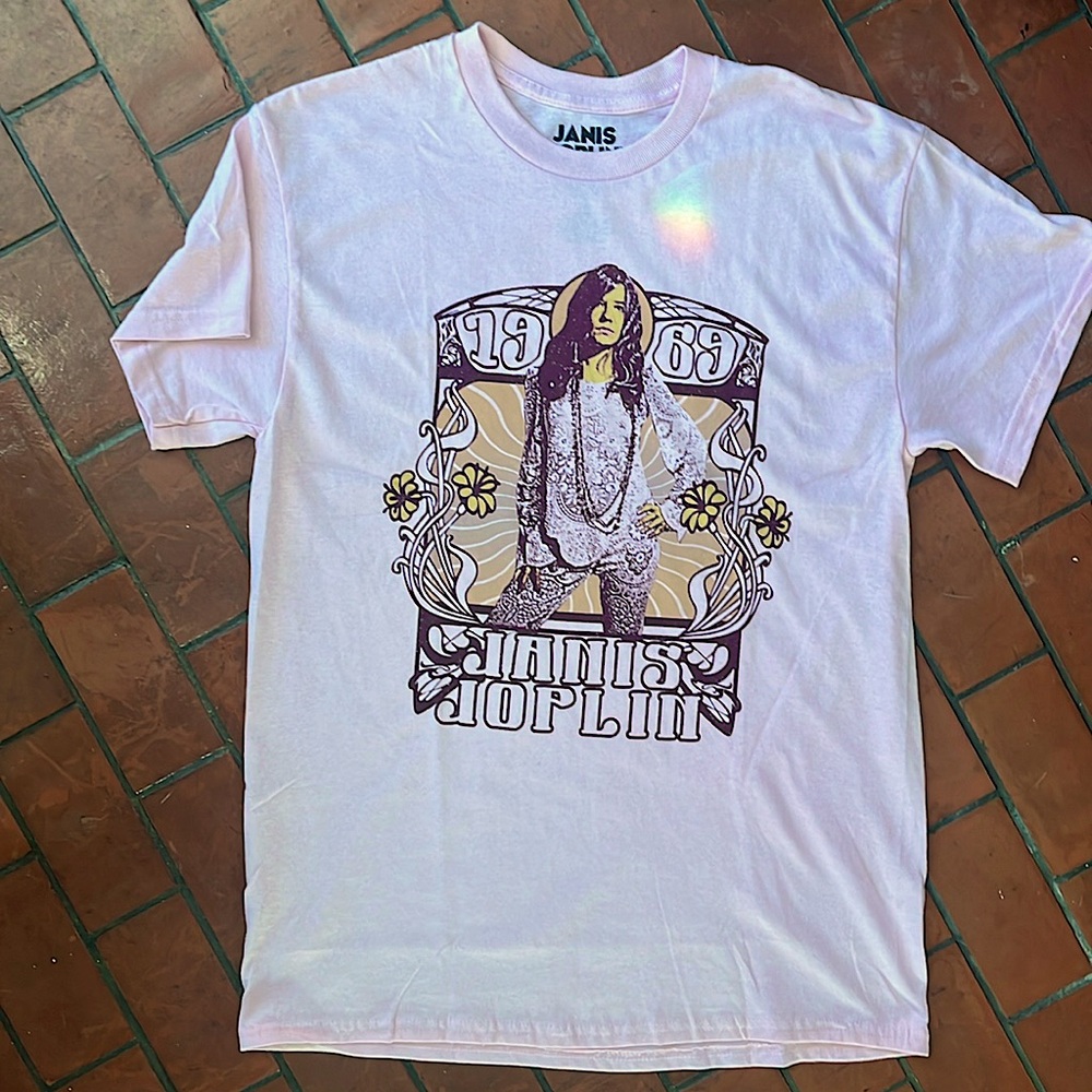 Pink men’s Janis Joplin M cotton Tshirt